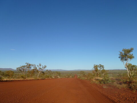 Red Dirt Road In Karijini National Park, Western Australia, Outback