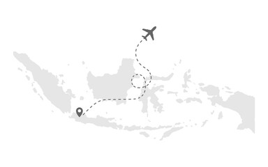 indonesia maps with airplanes vector images