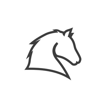 horse head line icon vector images