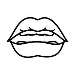 pop art mouth icon, line style