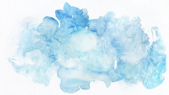 Abstract blue watercolor hand drawn background