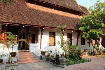 buddhist temple (wat xieng mouane) in luang prabang (laos)