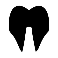 Single tooth element for medical design. Can be used as icon, logo or grapic element. Vector eps10, isolated on white background.
