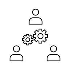 Teamwork management icon. business elements icon on white background. vector illustration on white background