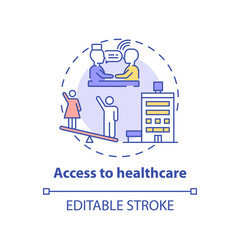 Access to healthcare concept icon. Gender gap criteria. Getting proper health treatment. Body improvement idea thin line illustration. Vector isolated outline RGB color drawing. Editable stroke