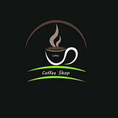 Coffee, coffee shop logo template, Hot Coffee - Chocolate Simple Logo Icon Symbol