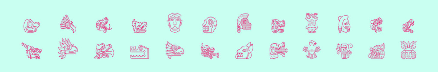 deities of the indians of south America, symbol cartoon icon design template with various models. vector illustration isolated on blue background