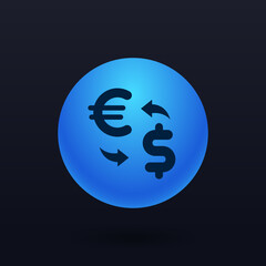 Exchange Euro to Dollar - Button