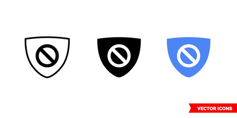 Access denied icon of 3 types color, black and white, outline. Isolated vector sign symbol.