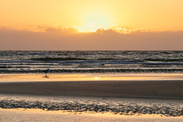 Fototapeta na wymiar traumhaft schöner Sonnenuntergang an der Nordsee