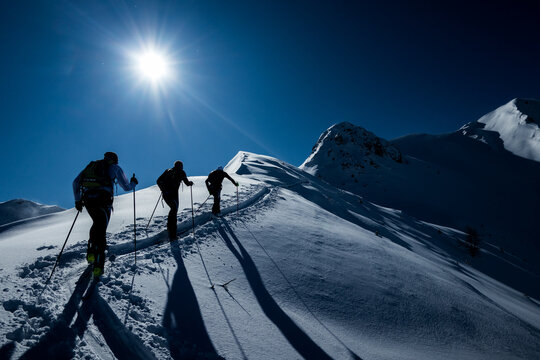 Team of people in mountains