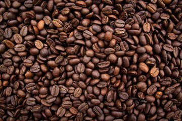 Fototapeta premium Roasted Coffee Beans background texture. 
