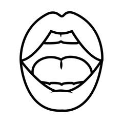 open mouth pop art design, line style