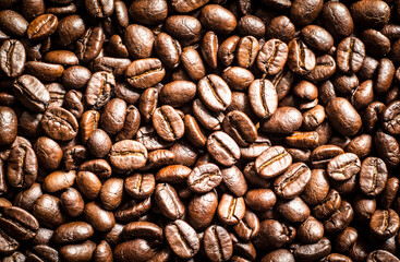 Roasted Coffee Beans background texture. 