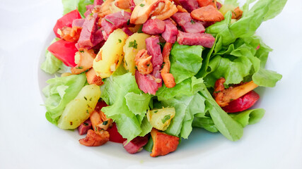 salade composée au canard et champignons