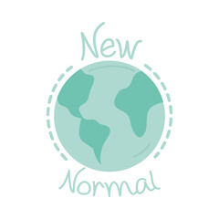 new normal, world after coronavirus, hand made style flat