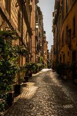 Fototapeta na wymiar Enge idyllische Gasse in Rom