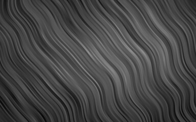 Dark Black vector background with curved circles.