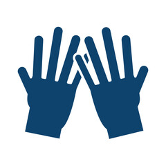 hands showing five fingers gesture silhouette icon