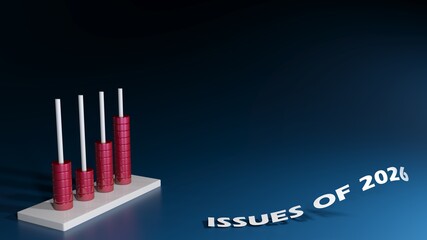 Fototapeta premium Blue background with abacus for ISSUES OF 2026 - 3D Rendering illustration