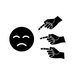 Social bullying icon. Harassment, social abuse and violence. vector illustration on white background