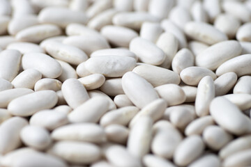 Fototapeta na wymiar Close up view of white beans. Perspective