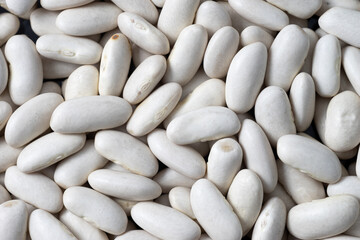Fototapeta premium Close up view of white beans. Top view