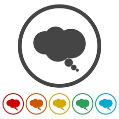 Speech bubble icon. Chat message sign, color set