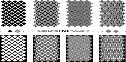 Japanese pattern HISHI Trapa japonica_seamless pattern_c01
