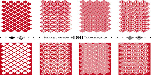 Japanese pattern HISHI Trapa japonica_seamless pattern_c02