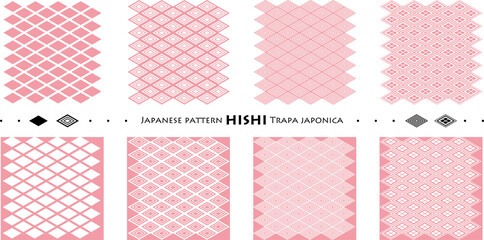 Japanese pattern HISHI Trapa japonica_seamless pattern_c05