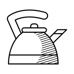 teapot kettle icon, line style