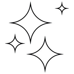 Shine icon, Clean star icon on white background
