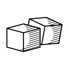 sugar cubes icon, line style