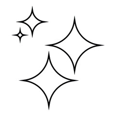Shine icon, Clean star icon on white background