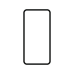 Mobile phone with blank screen. Flat style. vector illustration