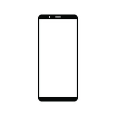 Mobile phone with blank screen. Flat style. vector illustration