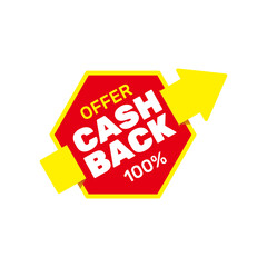 Cashback loyalty program concept. Credit or debit card with returned coins to bank account. Refund money service design. Bonus cash back symbol vector illustration