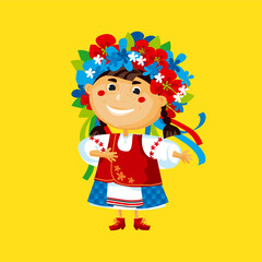 Fun and cool cartoon folk Ukraine girl