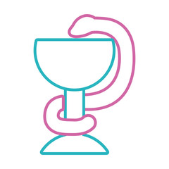 Obraz premium Bowl of Hygieia icon, line style