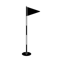 Flag and hole on a golf course in vector