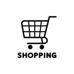 Cart symbol vector. Shopping logo design.