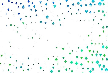 Light Blue, Yellow vector cover with symbols of gamble.