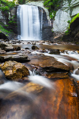 Looking Glass waterfalls in Pisgah Forest in North Carolina.