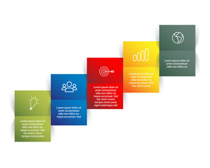Infographic steps template - folded paper style