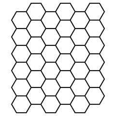 Honeycomb pattern of hexagon shapes in vector