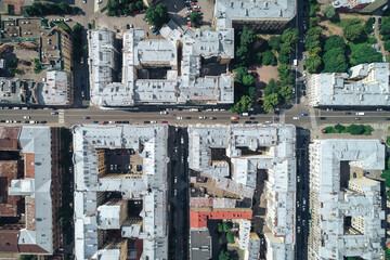 Aerial Townscape of Saint Petersburg City. Petrogradsky District