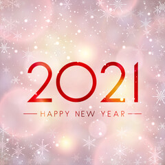 2021 happy new year sign on misted glass.