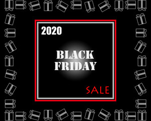 "black Friday". Sale 2020. Black background.