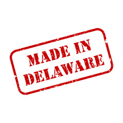 Made in Delaware state sign in rubber stamp style vector